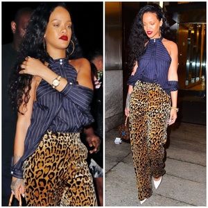 Designer DION LEE Sleeve Release Shirt Striped Navy Size 10 Pinstripe long sleev